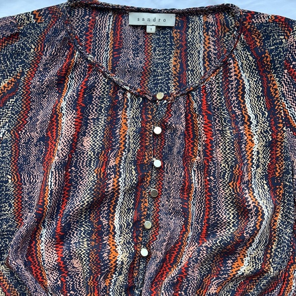 Sandro 100% Silk Dress With Elasticized Waist Sandro Size 1 or US Small - Picture 12 of 15